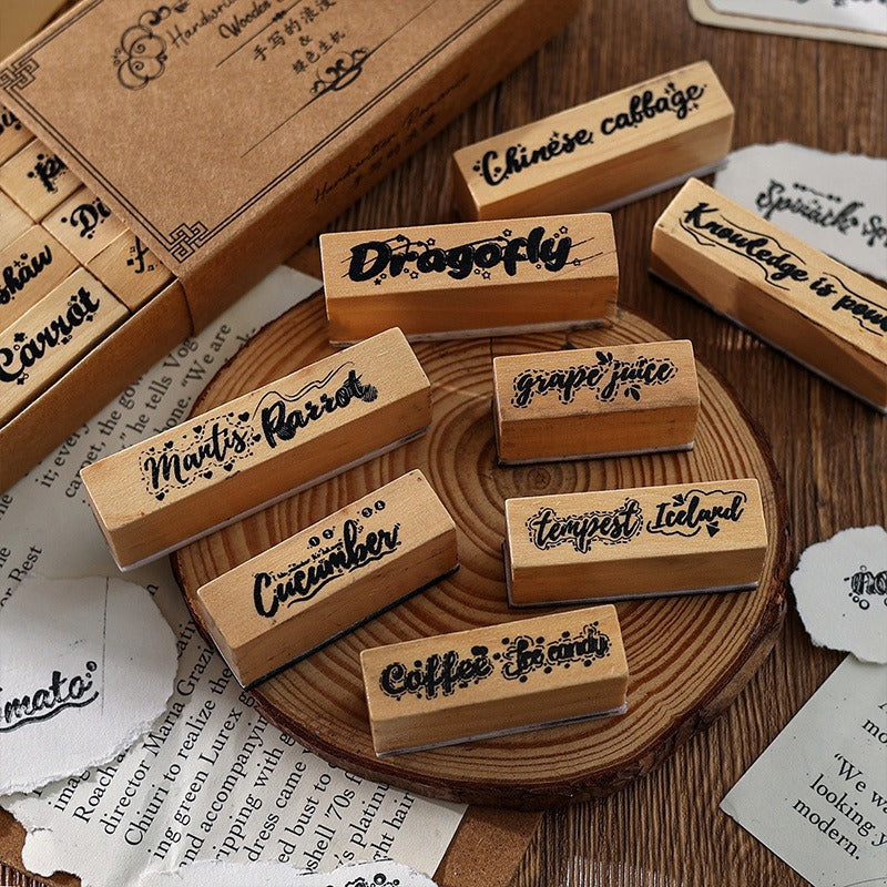 Hand Scripted Stamps Hand Written Wooden Stamps