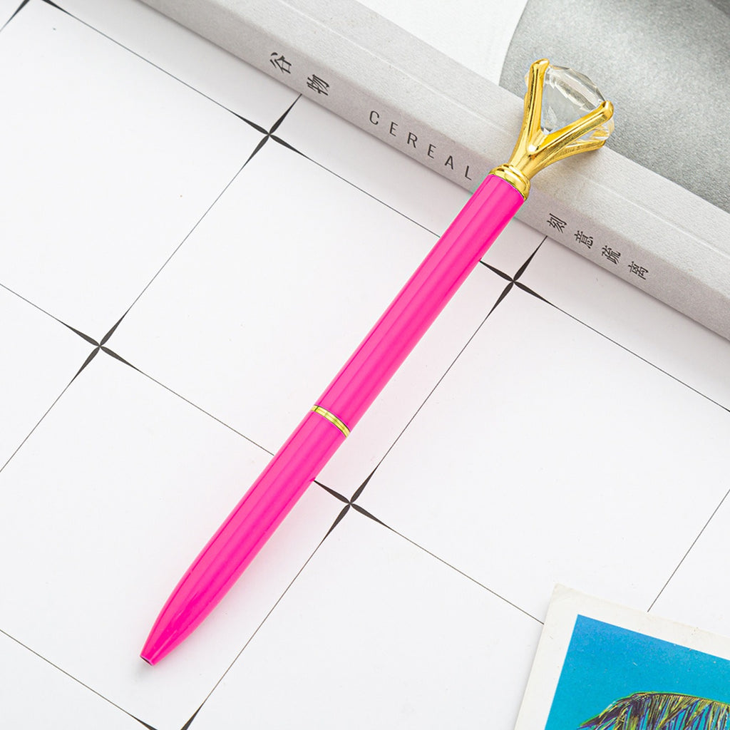 Diamond Top Metal Signature Ball Point Pen