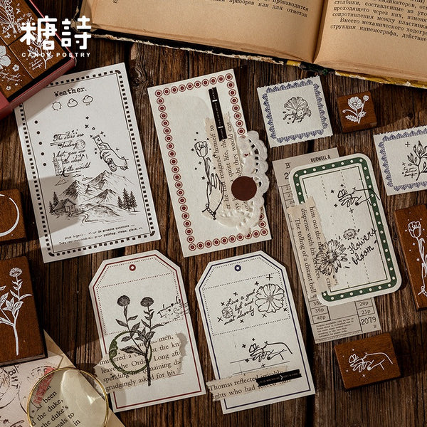 Sugar Poetry Boxed Lotus Wood Seal Stamp Set