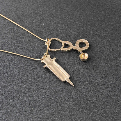 Doctor Syringe Stethoscope Necklace
