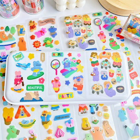 Bear on a Picnic Series Stickers Washi Tape