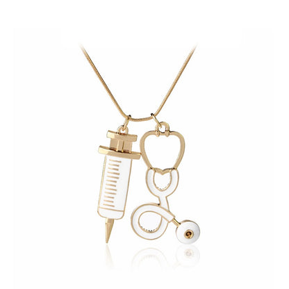 Doctor Syringe Stethoscope Necklace