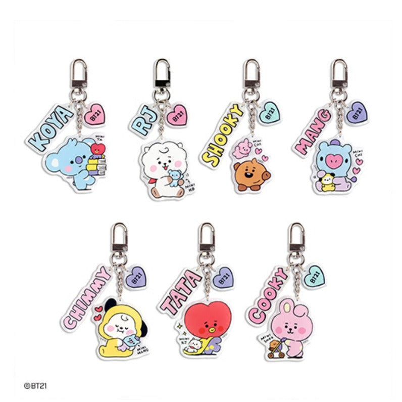 BT21 Acrylic Glitter Key Holder RJ