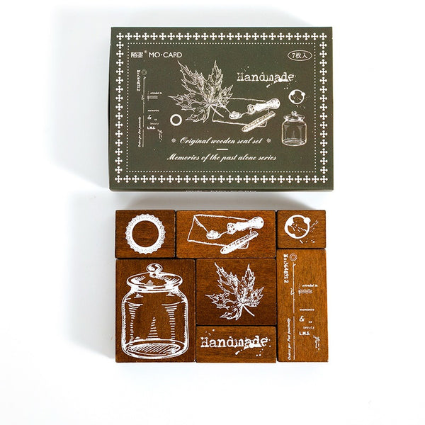 Wooden Seal Set Past Memories Series Stamps
