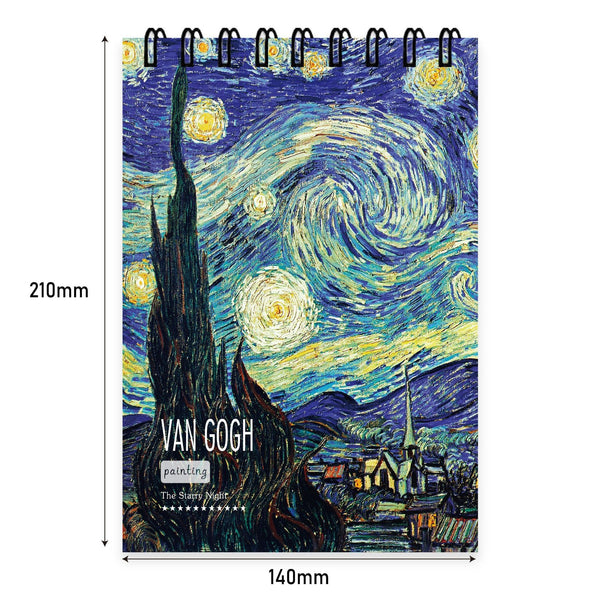 Flip Up Coil Van Gogh Starry Sky Series Blank Notebook and Sketchbook