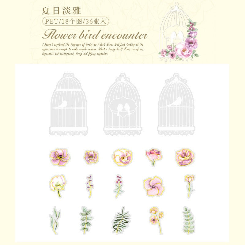 Flower and Bird Cage Encounter Series Stickers