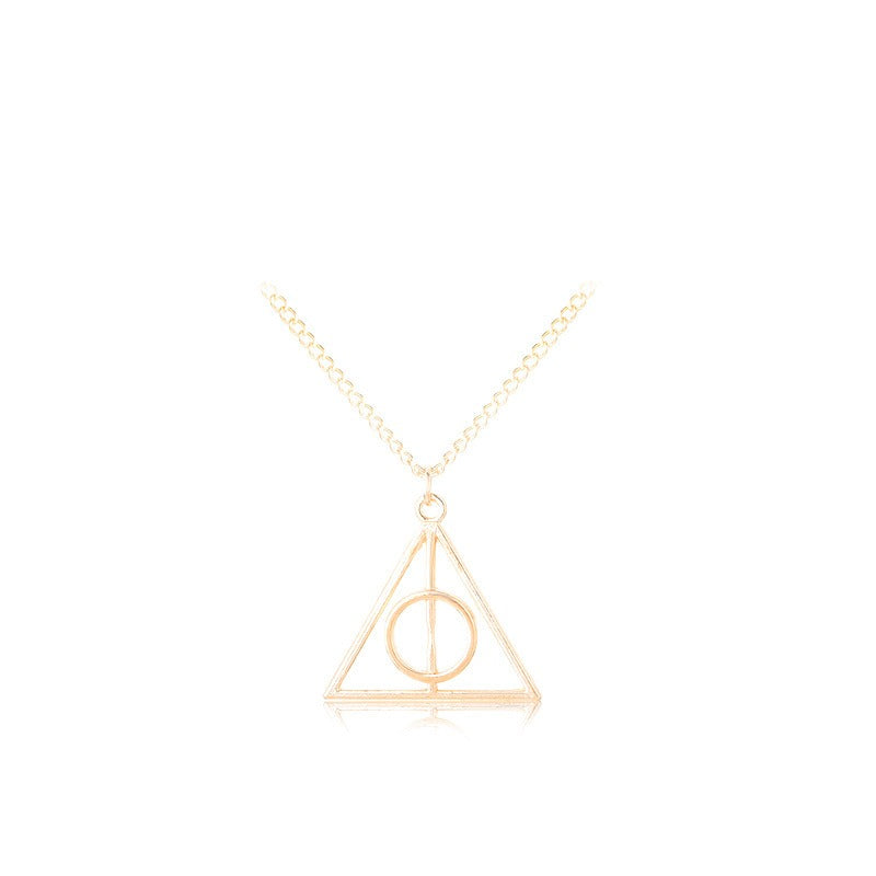 Harry Potter Luna, Deathly Hallows, triangle pendant Necklace