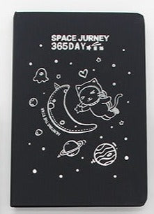 Starry Sky Black Cover Page Graffiti Notebook Journal