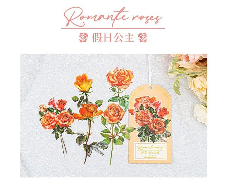 Retro Rose Series PET stickers Bag