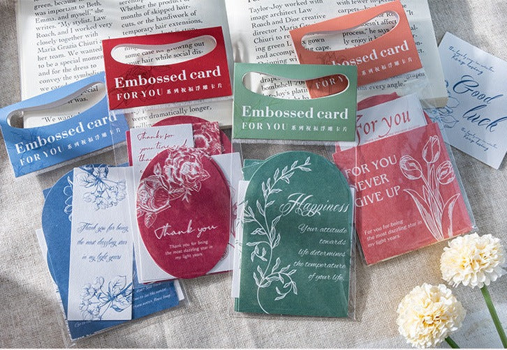 For You Series Embossed English Decorative Cards
