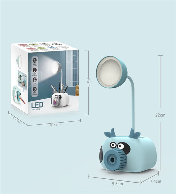 Bright Light Table Lamp with Pencil Holder and Sharpener