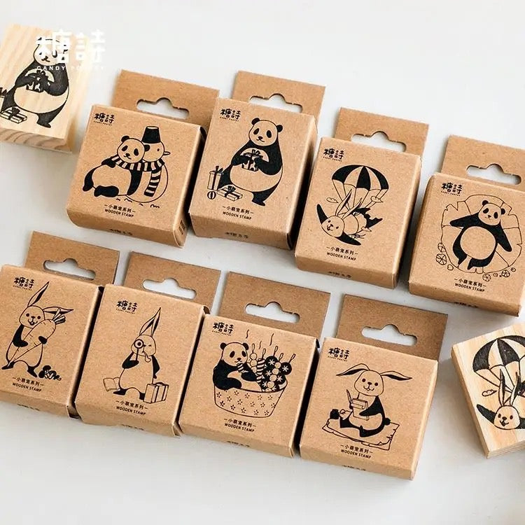 Rabbit Series Wooden Seal Stamps
