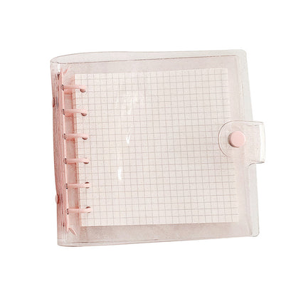 Square Shape Sparkling Shell Pink Pocket Notebook Binder